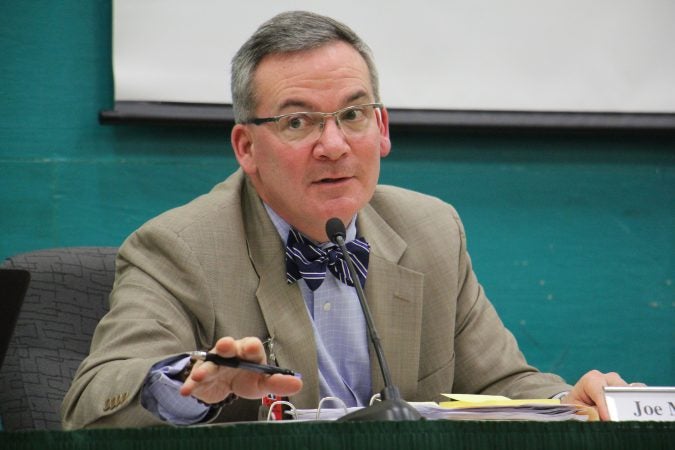 Cherry Hill schools Superintendent Joe Meloche intimated that AP history teacher Timothy Locke had not been suspended, but said he could not speak publicly about the status of a specific teacher. (Emma Lee/WHYY)