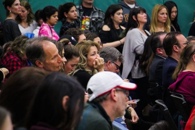 More than 200 people pack the Cherry Hill school board meeting Tuesday night, where students and parents voiced concerns over safety prompted by the Parkland, Florida, school shooting.