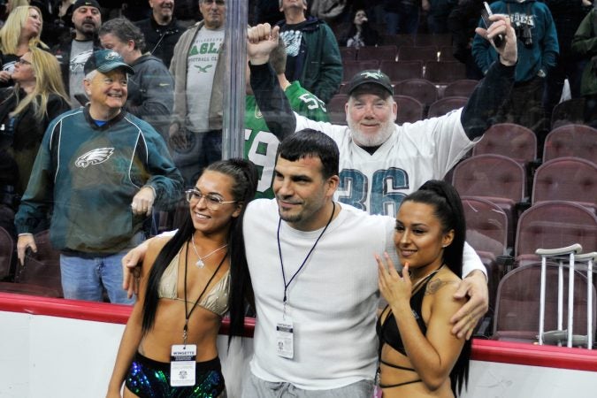 Two days ahead of Super Bowl LII, competitive eaters consume large amounts of wings during the annual Wing Bowl competition, at the Wells Fargo Center, on Friday. (Bastiaan Slabbers for WHYY)