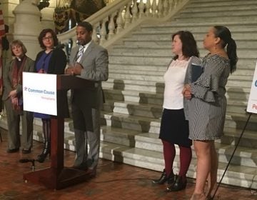 Representatives from Common Cause Pennsylvania largely praised the new map, but noted they have concerns about how it will impact black voters' representation. (Katie Meyer/WITF)