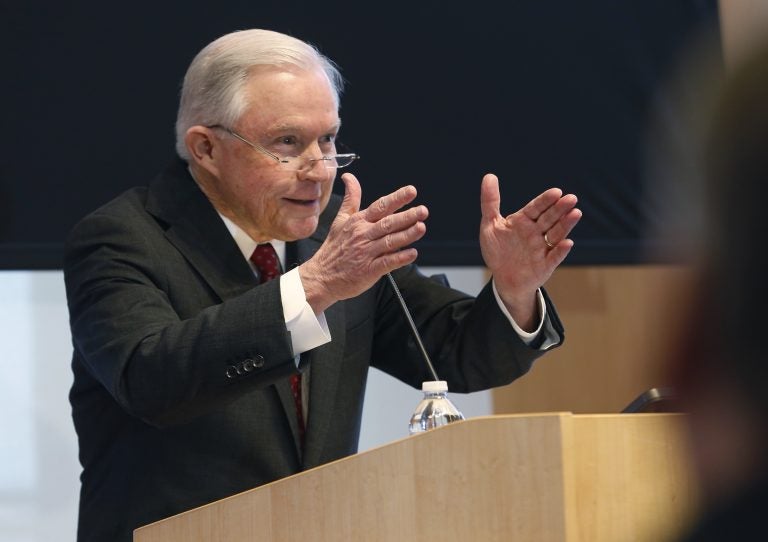 U.S. Attorney General Jeff Sessions gestures during a speech on Security and Immigration priorities before a group of law enforcement officials in Norfolk, Va., Friday, Jan. 26, 2018.