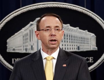 Deputy Attorney General Rod Rosenstein, speaks to the media with an announcement that the office of special counsel Robert Mueller says a grand jury has charged 13 Russian nationals and several Russian entities, Friday, Feb. 16, 2018, in Washington. The defendants are accused of violating U.S. criminal laws to interfere with American elections and the political process. (Jacquelyn Martin/AP Photo)