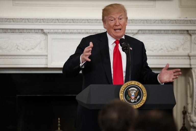 President Donald Trump speaks during a meeting with the members of the National Governors Association