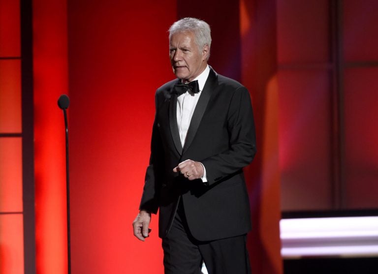 Alex Trebek walks out on stage at the 44th annual Daytime Emmy Awards at the Pasadena Civic Center on Sunday, April 30, 2017, in Pasadena, Calif. (Photo by Chris Pizzello/Invision/AP)