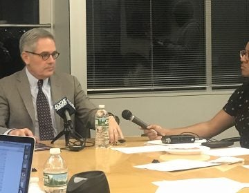 District Attorney Larry Krasner speaks to the Philadelphia Association of Black Journalists Tuesday. (Haniyyah Sharpe-Brown)