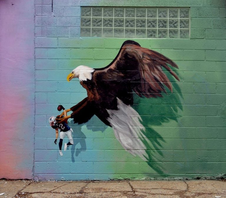 Philadelphia street artist Meg Saligman hopes to go bigger with her Super Bowl mural 