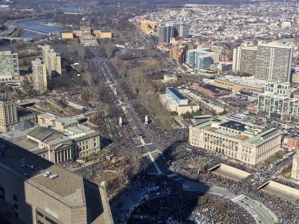 Scenes from the Eagles Super Bowl parade (Branden Eastwood for WHYY)