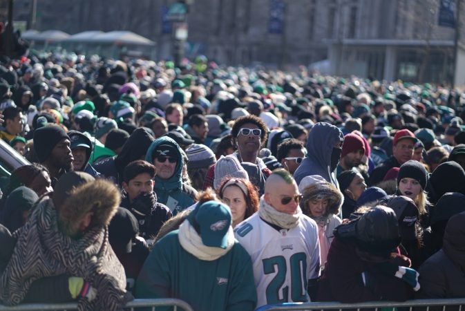 Scenes from the Eagles Super Bowl parade (Branden Eastwood for WHYY)