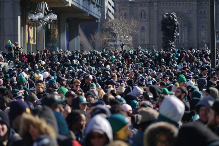 Scenes from the Eagles Super Bowl parade (Branden Eastwood for WHYY)