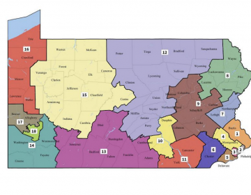 Pennsylvania's new congressional map as drawn by the Pa. Supreme Court.
