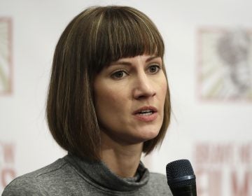 Rachel Crooks speaks at a news conference in December to discuss her accusations of unwanted kissing by Donald Trump. The president denied the allegations on Twitter after her story resurfaced on the front page of the Washington Post.