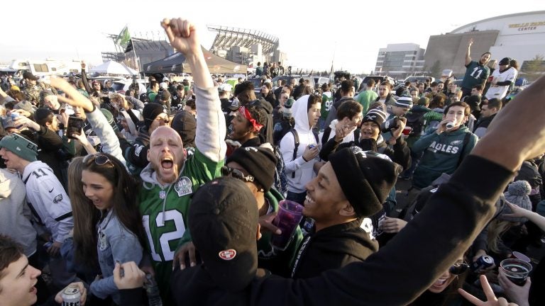 Fans tailgate before the NFL football NFC championship game between the Philadelphia Eagles and the Minnesota Vikings Sunday, Jan. 21 in Philadelphia. (Matt Rourke/AP)