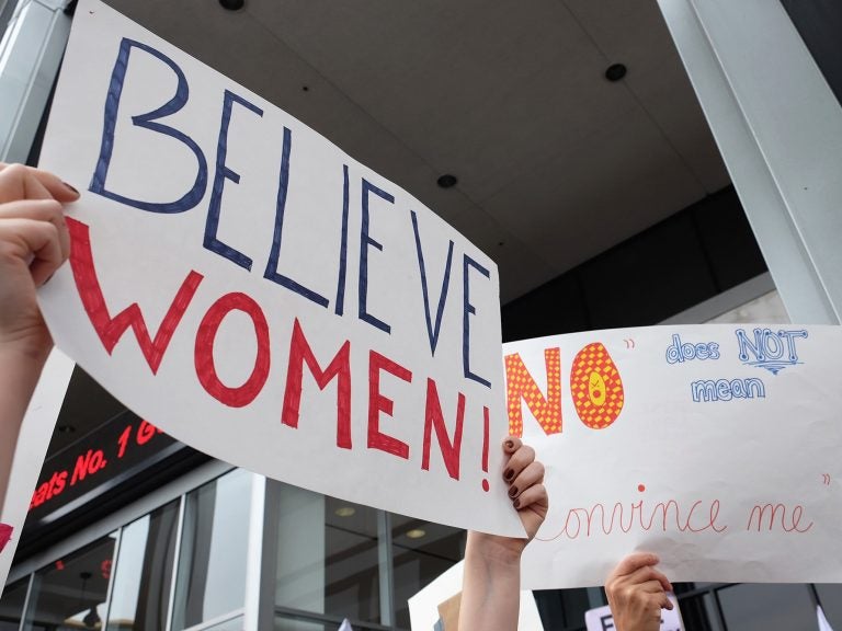 Activists participate in the Take Back The Workplace March and #MeToo Survivors March & Rally on Nov. 12, 2017, in Hollywood, Calif. A new survey offers the first set of nationwide data on prevalence, showing that the problem is pervasive and women are most often the victims. (Sarah Morris/Getty Images)