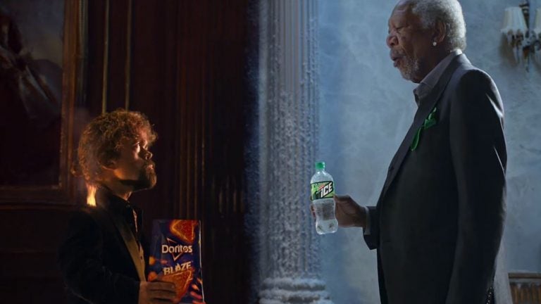 A screenshot of Mountain Dew and Doritos Blaze's 2018 Super Bowl ad.