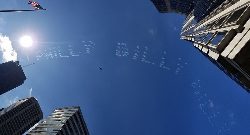 Skywriting above Philadlephia