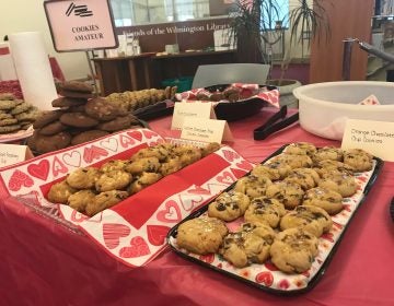 A sampling of chocolate treats at the Wilmington Library Chocolate Festival (WHYY/Nichelle Polston)