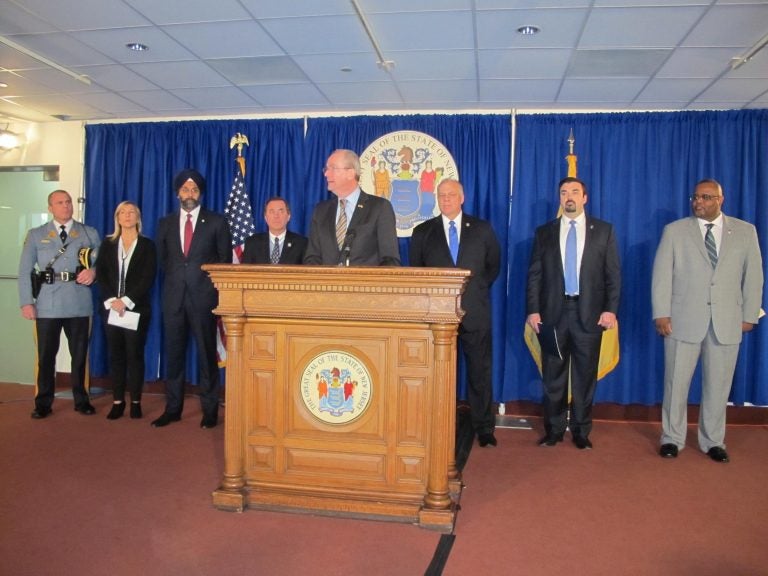 Gov. Phil Murphy and members of his administration discuss steps New Jersey will take in response to the mass killing in Florida. (Phil Gregory/WHYY) 