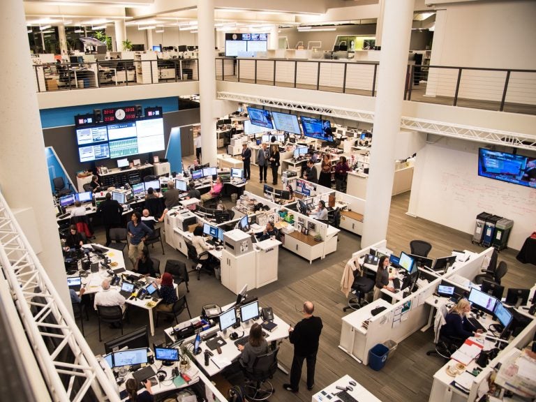 NPR's newsroom during election coverage on Nov. 8, 2016.