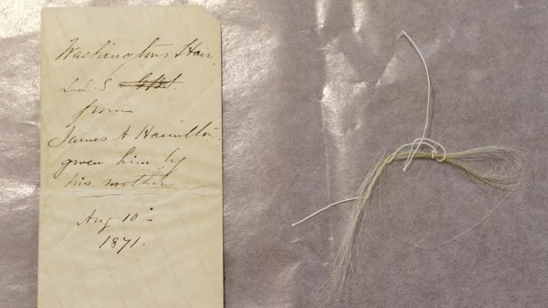 Union College says it recently stumbled across a surprising find in its archive: a lock of George Washington's hair. (Matt Milless/Union College)