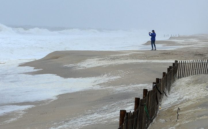 The month's fourth strong nor'easter storm has brought some wind, rain, and beach erosion along with minor flooding to Rehoboth Beach and Dewey Beach and Indian River Inlet, Wednesday March 21. No damage has been reported and Coastal Highway south of Dewey Beach has remained open.
(Chuck Snyder/for WHYY)