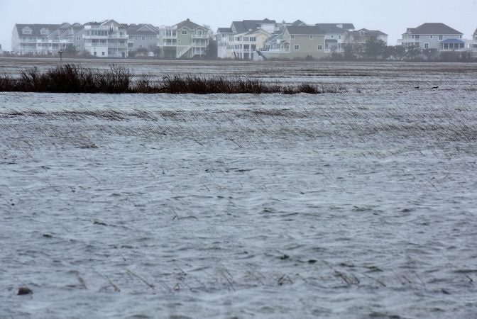 The month's fourth strong nor'easter storm has brought some wind, rain, and beach erosion along with minor flooding to Rehoboth Beach and Dewey Beach and Indian River Inlet, Wednesday March 21. No damage has been reported and Coastal Highway south of Dewey Beach has remained open.
(Chuck Snyder/for WHYY)