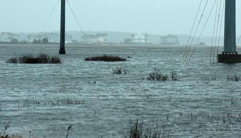 The month's fourth strong nor'easter storm has brought some wind, rain, and beach erosion along with minor flooding to Rehoboth Beach and Dewey Beach and Indian River Inlet, Wednesday March 21. No damage has been reported and Coastal Highway south of Dewey Beach has remained open.
(Chuck Snyder/for WHYY)