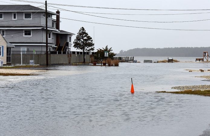 The month's fourth strong nor'easter storm has brought some wind, rain, and beach erosion along with minor flooding to Rehoboth Beach and Dewey Beach and Indian River Inlet, Wednesday March 21. No damage has been reported and Coastal Highway south of Dewey Beach has remained open.
(Chuck Snyder/for WHYY)