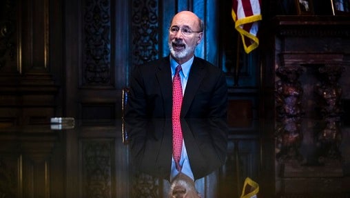 Governor Wolf opted to fill a gap in the state budget by leveraging the Farm Show complex for a loan. GOP lawmakers had intended for him to raid special funds. (Matt Rourke/AP Photo)