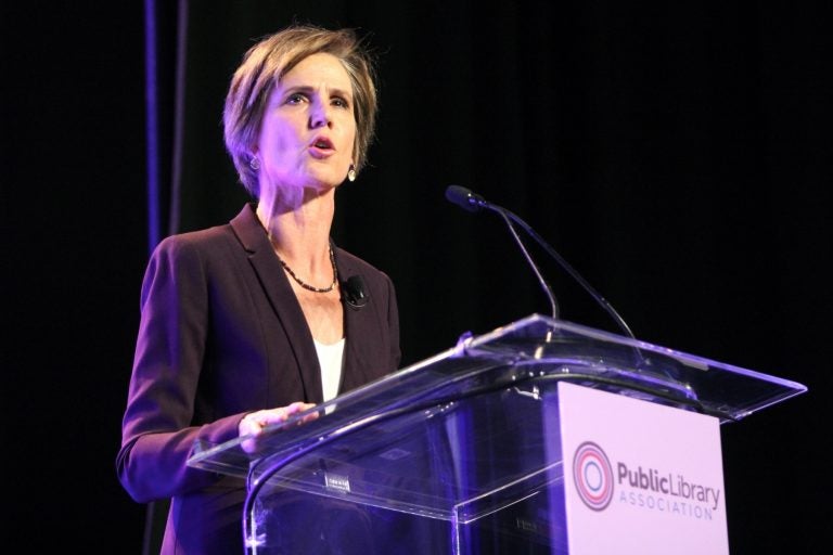 Former U.S. Deputy Attorney Sally Yates opens the Public Library Association Conference at the Pennsylvania Convention Center.