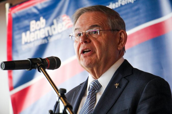 U.S. Sen. Bob Menendez said 3D plastic guns could be detrimental to safety at Amtrak stations and airports. (Emma Lee/WHYY)