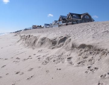 A beach is eroded Thursday, March 8, 2018, in Mantoloking, N.J. a day after the second coastal storm in less than a week hit the area. (AP Photo/Wayne Parry)