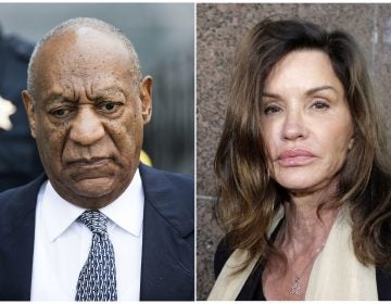 This combination of file photos shows Bill Cosby leaving Montgomery County Courthouse after a hearing in his sexual assault case in Norristown, Pa., on Aug. 22, 2017, left, and model Janice Dickinson leaving Los Angeles Superior Court after a judge ruled her defamation lawsuit against Bill Cosby on March 29, 2016. Prosecutors have revealed that Dickinson is one of the five additional accusers they plan to have testify at Cosby’s sexual assault retrial. Prosecutors listed Dickinson in a letter informing Judge Steven O’Neill which women they planned to call at Cosby’s April 2, 2018, retrial on charges he drugged and molested a woman in 2004. The letter was made public Wednesday, March 28 as an appeals court rejected Cosby’s bid to challenge O’Neill’s decision allowing the women to testify. (AP Photo, Files)