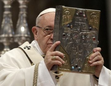 Pope Francis celebrates a Chrism Mass inside St. Peter's Basilica, at the Vatican, Thursday, March 29, 2018. During the Mass the pontiff blesses a token amount of oil that will be used to administer the sacraments for the year. (Gregorio Borgia/AP Photo)