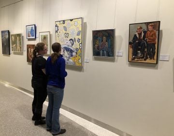 Beyond the Diagnosis, a traveling art exhibit, with more than 100 paintings, is at Nemours Alfred I. duPont Hospital for Children near Wilmington through March 13. (Shirley Min/WHYY)