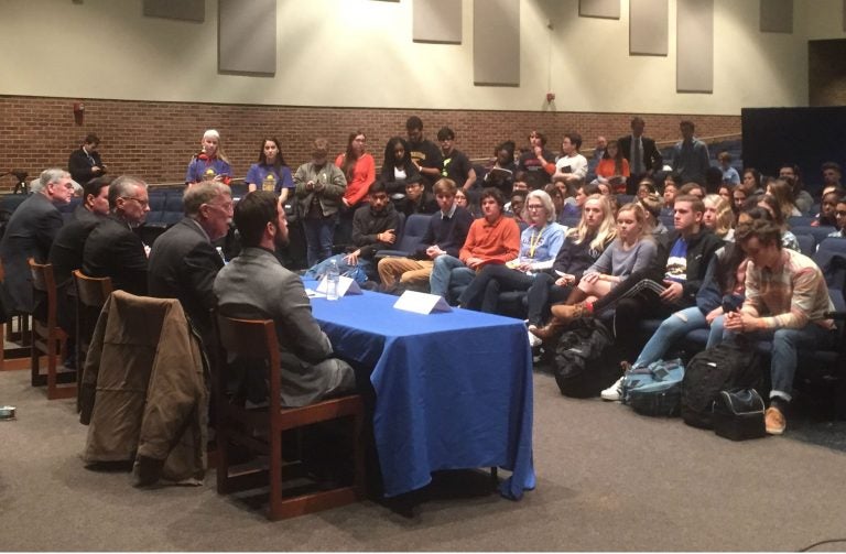 Students at Caesar Rodney High School in Camden, Dover said they were disappointed in a town hall meeting about gun violence. (WHYY/Zoe Read)