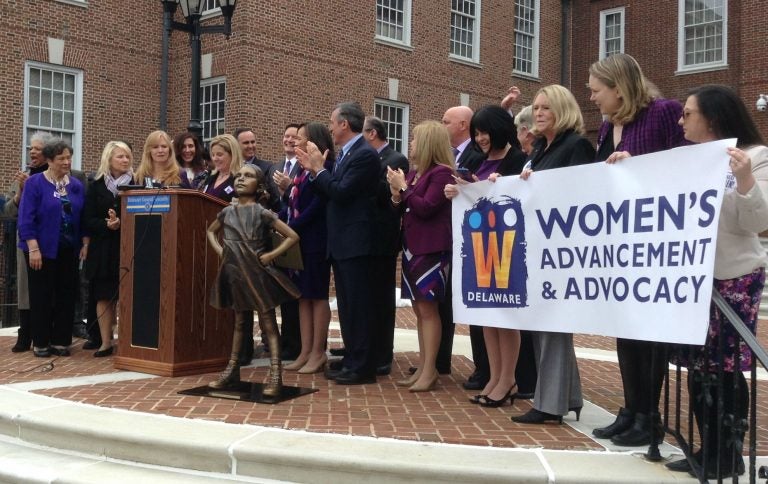 Delaware legislators spoke in support of the Equal Rights Amendment during a rally in Dover. (Zoe Read/WHYY)