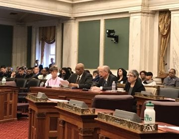 Department of Behavioral Health and Intellectual disAbility Services Commissioner David Jones testifies at a council hearing on the opioid crisis.