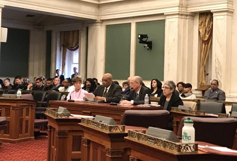 Department of Behavioral Health and Intellectual disAbility Services Commissioner David Jones testifies at a council hearing on the opioid crisis.