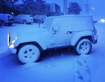 in this 2018 file photo, a snow encrusted Jeep is seen in Lavallette, Ocean County. (@nickhonachefsky via Twitter)