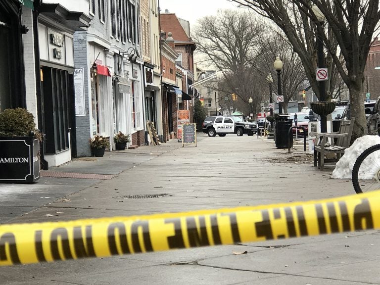 Police in Princeton, N.J. have closed Nassau Street between Washington Road and Witherspoon Street after a person with a gun entered the Panera restaurant there. (Dana Difilippo/WHYY)