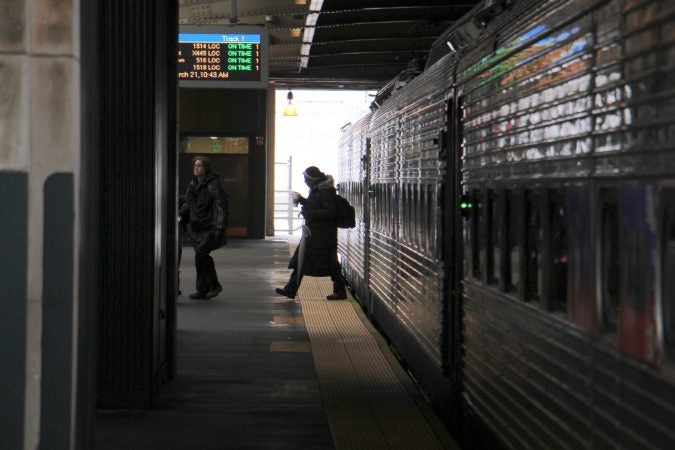 Passengers disembark at 30th Street Station.