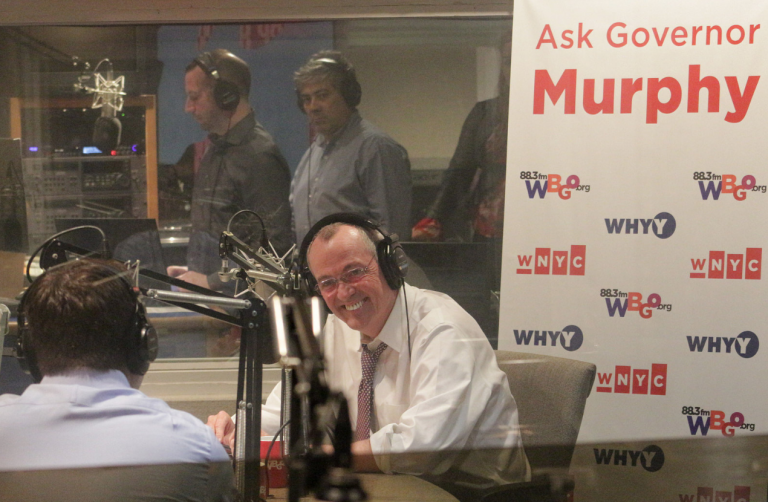 New Jersey Gov. Phil Murphy in WBGO's studios for the first episode of 'Ask Governor Murphy'
