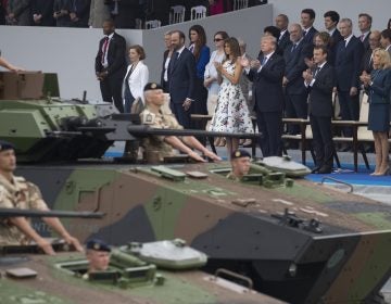 

The Bastille Day festivities in Paris last summer gave President Trump the inspiration to call for a military parade in Washington. But the Pentagon says there will be no tanks in its parade in November. (Carolyn Kaster/AP) 