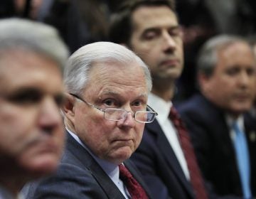 Attorney General Jeff Sessions at a roundtable meeting on sanctuary cities hosted by President Trump earlier this month.
(Manuel Balce Ceneta/AP)