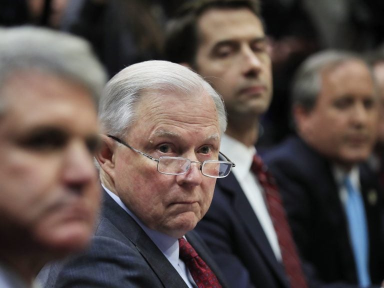 Attorney General Jeff Sessions at a roundtable meeting on sanctuary cities hosted by President Trump earlier this month.
(Manuel Balce Ceneta/AP)