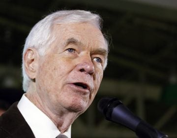 Sen. Thad Cochran, R-Miss., in a file photo from election night in 2014. Citing health issues, Cochran announced he will step down on April 1, 2018 after nearly 40 years in the Senate.