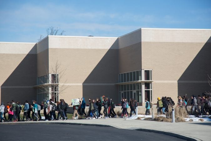 Hundreds of students from Lower Merion High School participated a national school walkout in protest of the ongoing gun violence that plagues the United States.