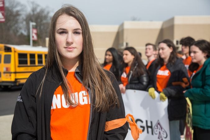 Maayan Barsade, 15, a freshman at Lower Merion High School, was one of the organizers of her school's walkou