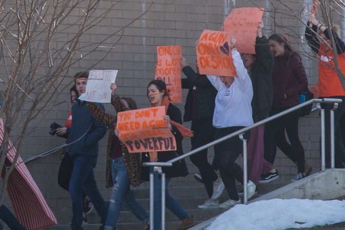 Hundreds of students from Lower Merion High School participated a national school walkout in protest of the ongoing gun violence that plagues the United States.