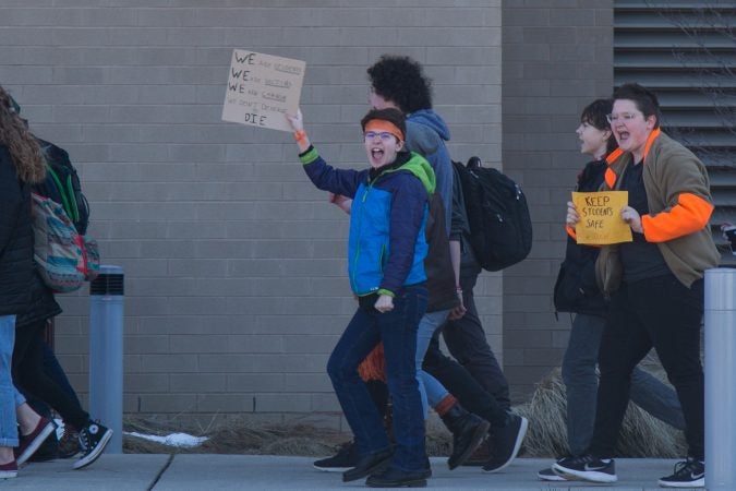 Hundreds of students from Lower Merion High School participated a national school walkout in protest of the ongoing gun violence that plagues the United States.